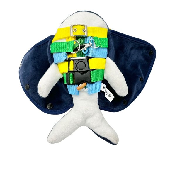 Sensory4U Narwhal Soft Plush Sensory Activity Toy For Ages 3+ Blue White Yellow - Picture 3 of 7